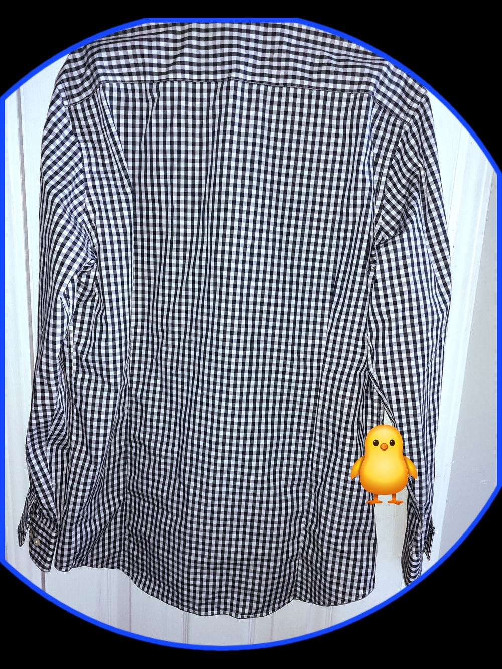 Banana Republic Navy & White Gingham Long Sleeve Dress Shirt XL